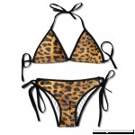 Cheetah Texture Pattern Women's Sexy Bikini Set Swimsuit Bathing Suit Halterneck Triangle Swimwear  B07DZRDD6R